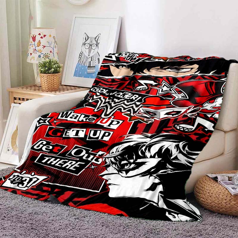 newmodelGame Cool Blanket Plush Nap Sofa rug for Living P-Persona series Room Warm Office Bedroom Birthday Home Travel Kid Gifts