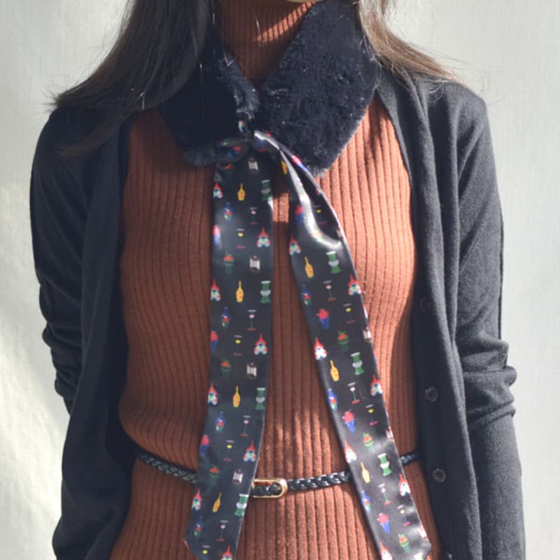 HAUT COLLECTION Aran Muffler Ceramics black