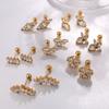 Hot-selling Niche Inlaid Crystal Earrings Earrings Versatile Niche Stainless Steel Gold-plated Earrings Earrings Women