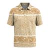 Men's Short Sleeve Polo Shirt Hawaiian Style Loose Fit Casual Top with Print and Classic Collar for Daily Wear