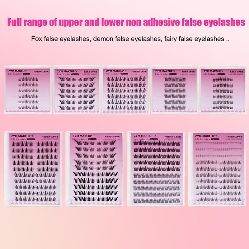 1 Box Self Adhesive Eyelash,Pre Glued Eyelash,Cluster Eyelash,No Need Glue,Easy To Put On, Diy Eyelash Extension