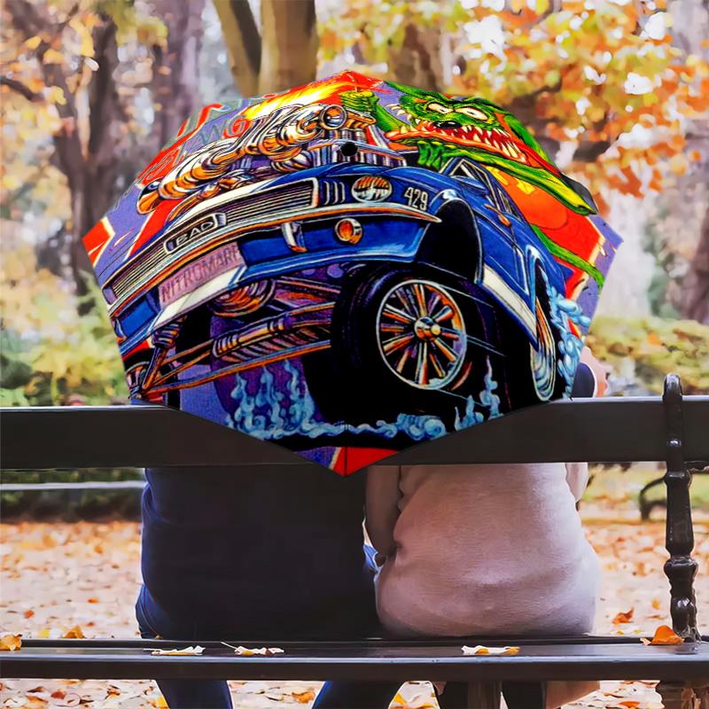 Rat Fink Boss Car Art Folding umbrella Suitable for all seasons durable Gift Umbrella Sun umbrella