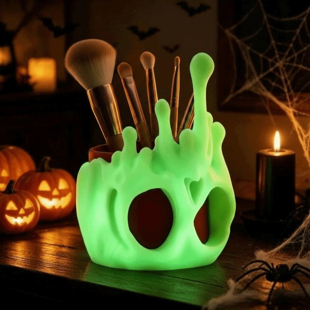 PLA Skull Pen Holder Plastic 3D Printed Pencil Pot Glow in Dark Stationery  School Students