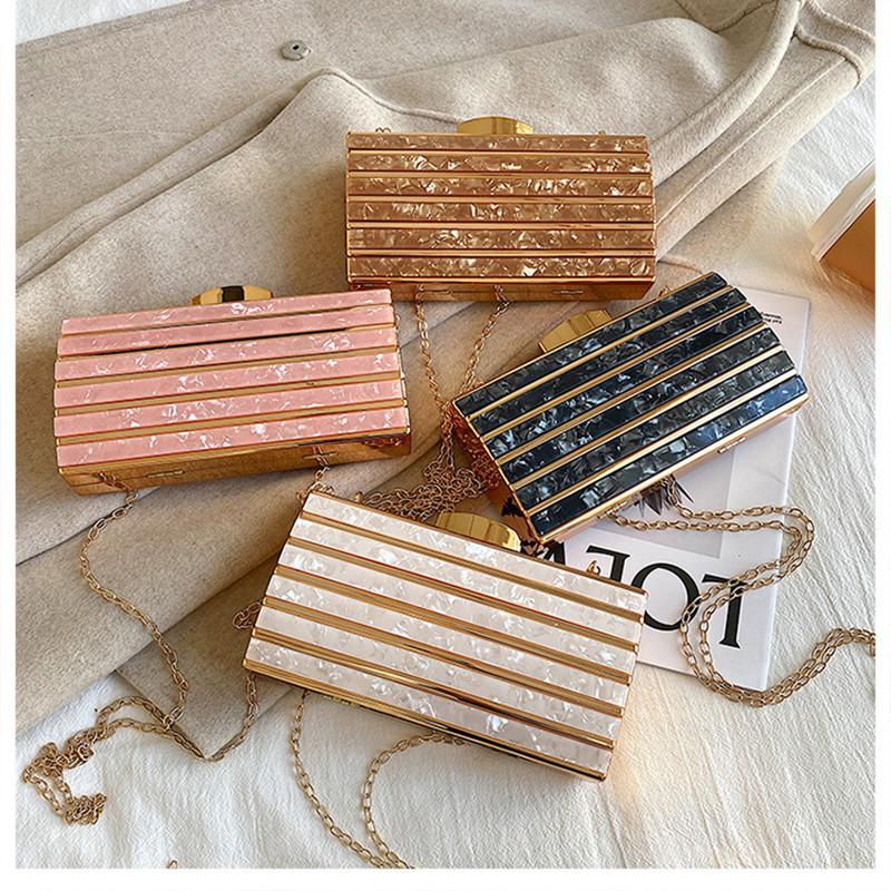 Luxury Designer Acrylic Square Bags Chain Shoulder Crossbody Bag For Women Clutch Small Mini Bag Party Evening Bags