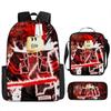 Rob Lesi Backpack Trendy Backpack Retro Schoolbag Cartoon Backpack Three-Piece Set