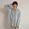 Lunaluz Men S Long Sleeve waShing Cotton pajamaS Jeanne
