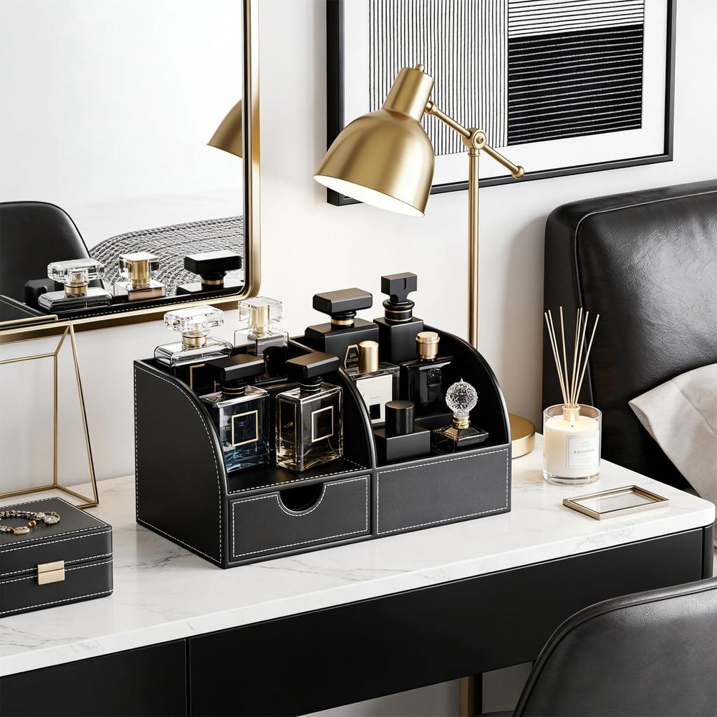 KINGFOM Cologne Perfume Stylish Perfume Premium PU Perfume Perfume Perfume Storage Multifunctional Cologne and Accessory Organizer Organizer, Storage,