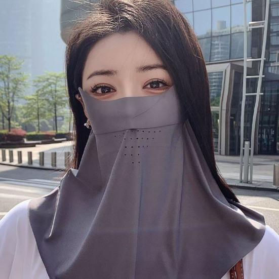 Ice Silk Sunscreen Mask, Breathable Face Mask for Women, Full Face Neck Sun Protection UV Shield for Outdoor Summer