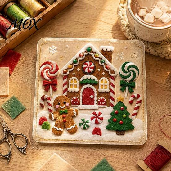 Creative Stress Relief Crafts for Adults DIY Christmas Felt Craft Kit, Gnome Santa Sticker Art No Sew Handmade Gift Making Kits Fabric Reindeer