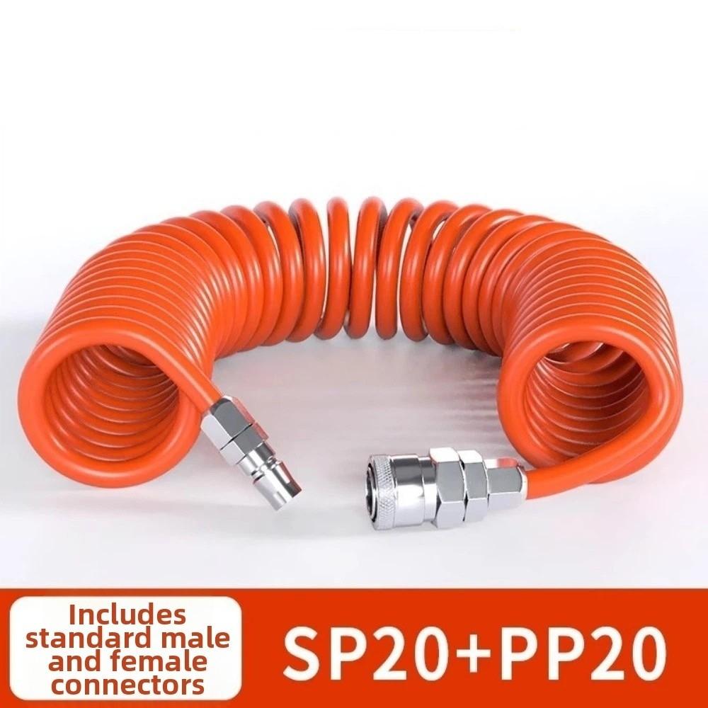 8*5mm PU Recoil Air Hose SP20-PP20 Quick Connect Fittings Pneumatic Spiral Hose Air Compressor