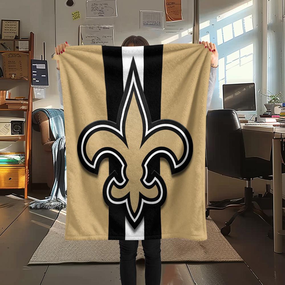 New Orleans Saints Flannel Blanket, High quality Comfortable for All Seasons, Home Decor, Warmth and Comfort