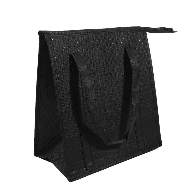 Large Insulated Reusable Grocery Bag With Zipper & Front Pocket, Keep Cool/Warm For Hours For Camping Picnic, Fishing, Shopping