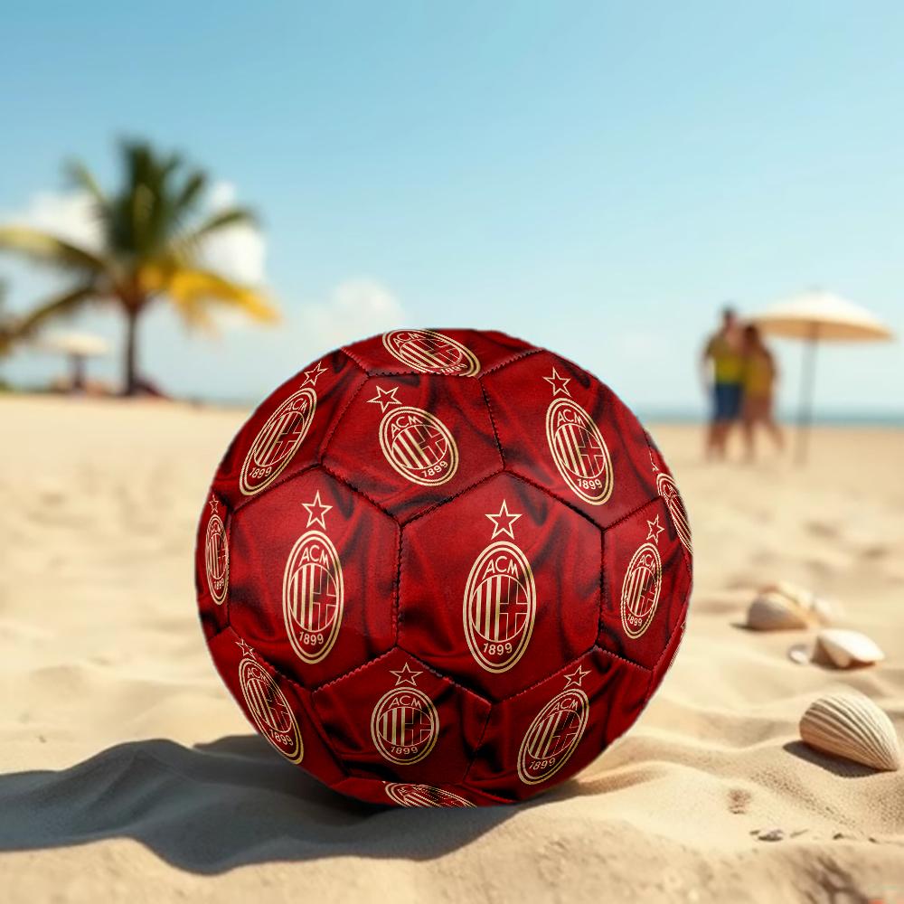 Pallone da Calcio Logo AC Milan, colorato, adatto a tutte le età, cucito a macchina, materiale PVC, qualità da competizione, durevole e ad alto rimbalzo