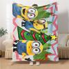 1Pc Minions Christmas Celebration Blanket Soft Throw Blanket For Home Bedroom Bed Sofa Travel Office Solid Christmas Blanket
