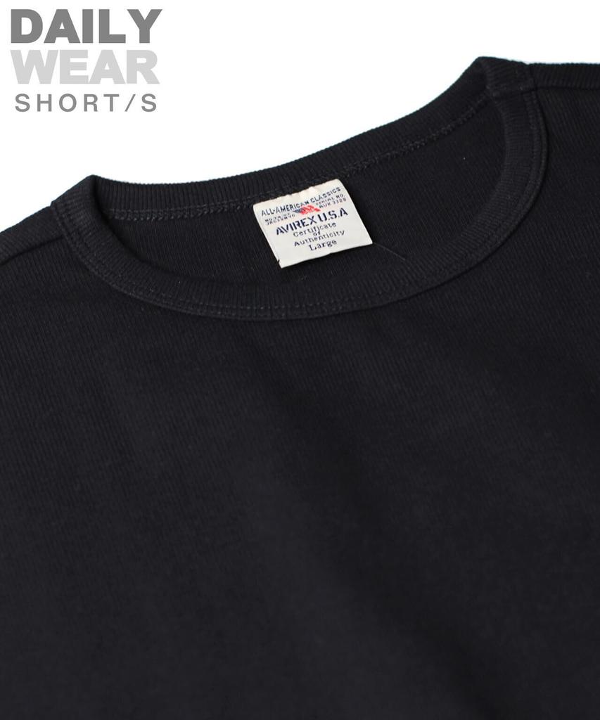 AVIREX DAILY RIB CREWNECK TEE 6143502 men's S black
