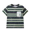 PawinPaw Cartoon Bear Boys' Short Sleeve Striped T-Shirt