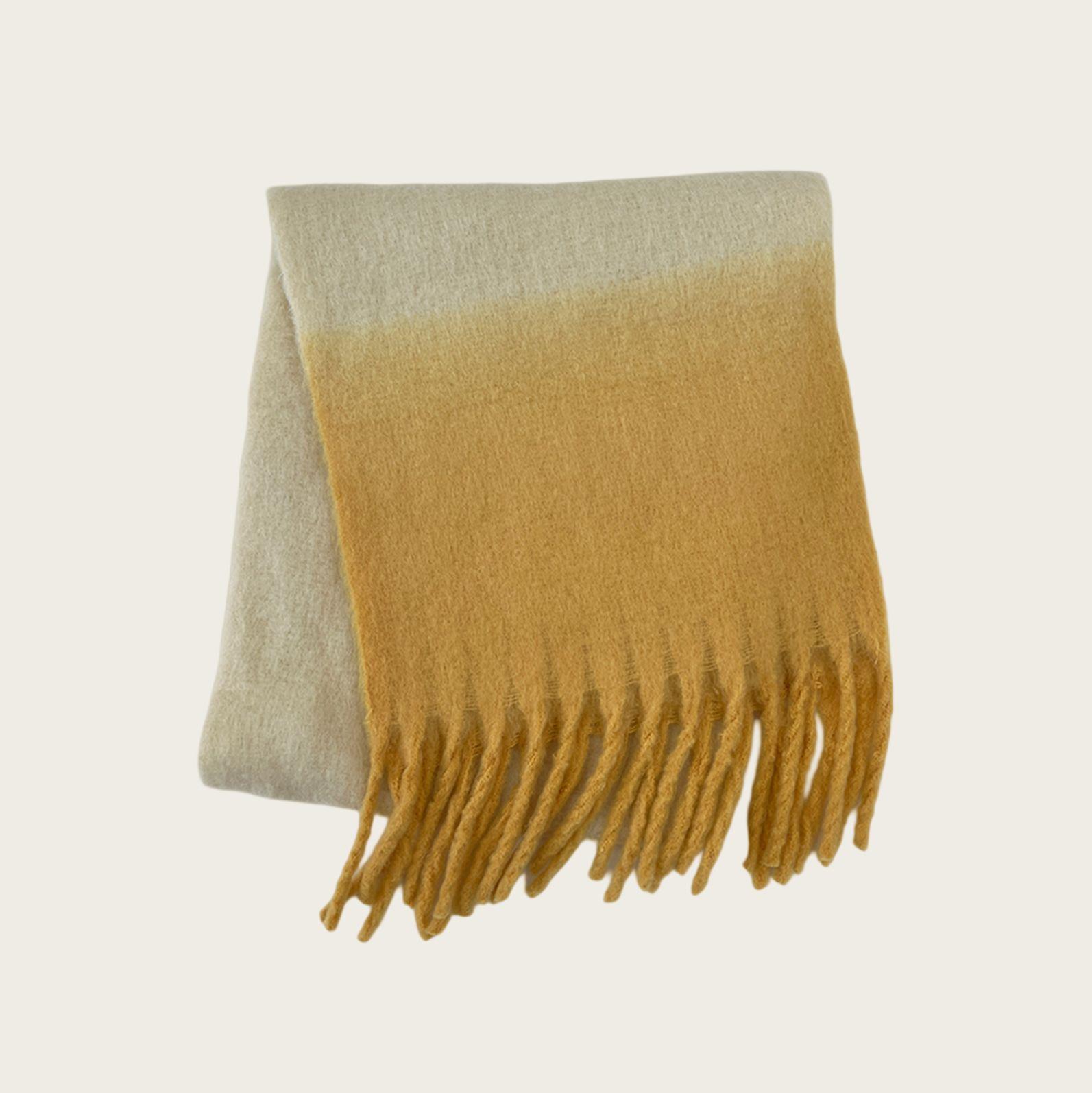 

Original homemade candy color hanging and dyeing gradual change imitation cashmere scarf women s thickened fringed scarf shawl autumn and winter tide