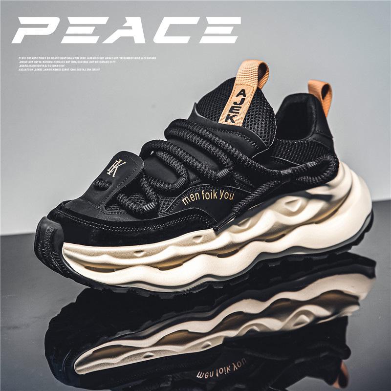 Men's Shoes Autumn 2025 New Thick-soled Heightened Breathable Mesh Casual Sports Running Shoes Versatile Fashion Dad Shoes