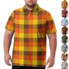 Herren Poloshirt Große Größe Karomuster Atmungsaktiv Kurzarm Golfshirt Lässiges Arbeitskleidung Oberteil mit Kragen Geeignet für Outdoor-Aktivitäten