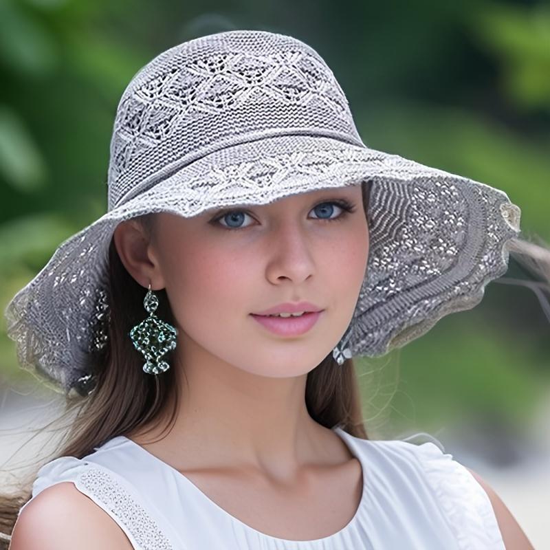 Stylish Wide Brim with Aluminum Detailing - Foldable, Suitable for Beach and Outdoor Activities