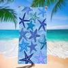 Blue Starfish Beach Towel Ocean Theme Nautical Pattern Soft Microfiber Towel For Beach Vacation Surf Camp Summer Festival
