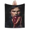 Damon Salvatore Flannel Blankets Winter  Soft Throw Blanket for Girls Boys Bedroom Graphic Bedspread Sofa Bed Cover