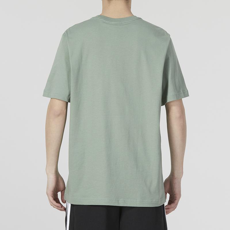 Adidas Logo Print Fitness Sports Casual Short Sleeve T-Shirt Men Tops Green IJ7016