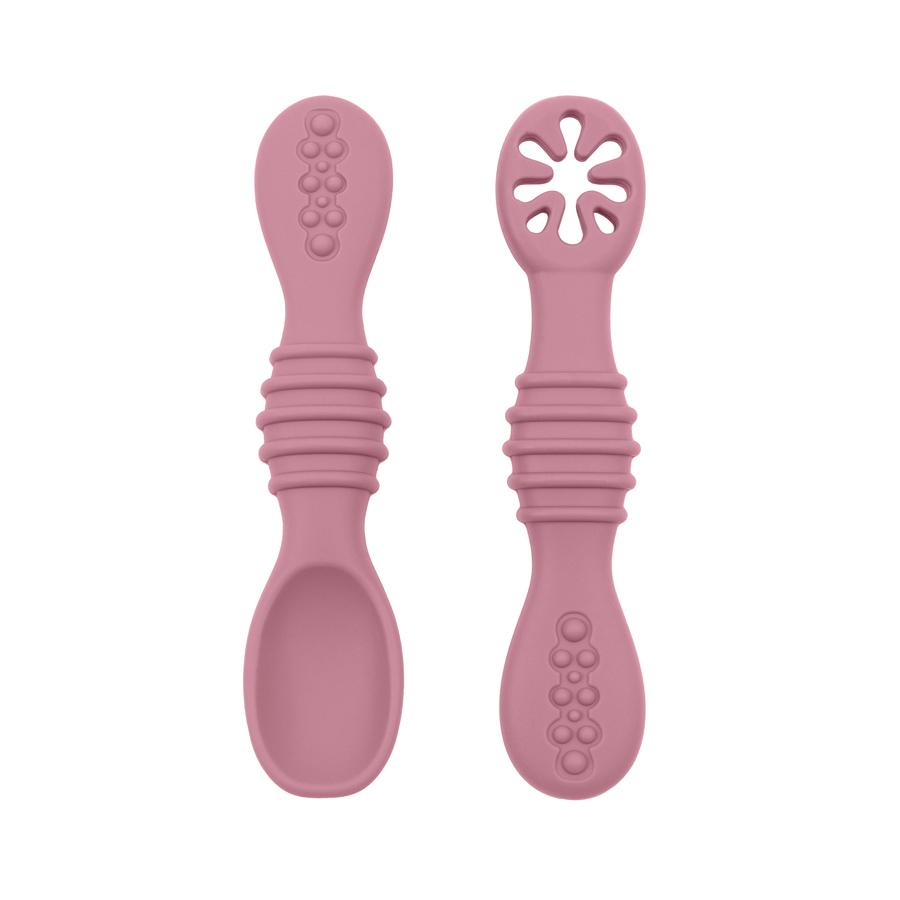 2Pcs/Set Baby Silicone Grinding Training Spoon Feeding Complementary Food Rice Paste Double Headed Soft Spoon Sticky Licking Rod
