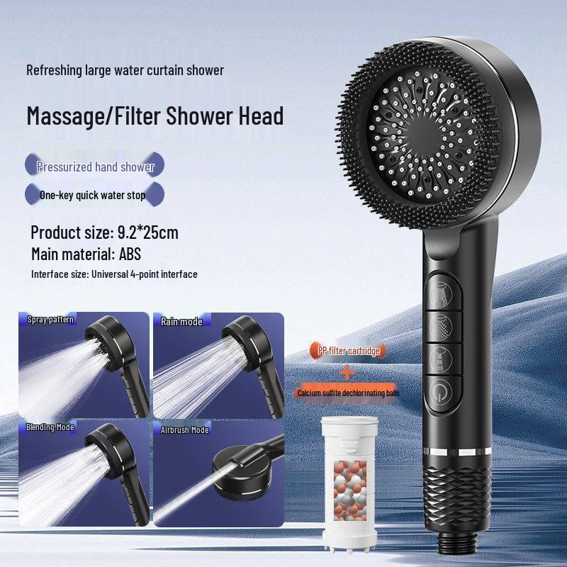 Multi-functional Turbocharged Shower Head Set with Piano Key Design