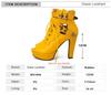 Fashion Women Ankle Boots Platform Lace-Up High Heels Short Boats Female Buckle Spring Summer Red Yellow White Peep Toe Sexy Shoes Black