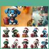 Christmas Dog Car Accessory Acrylic Pendant With Cartoon Style For Vehicle Decoration