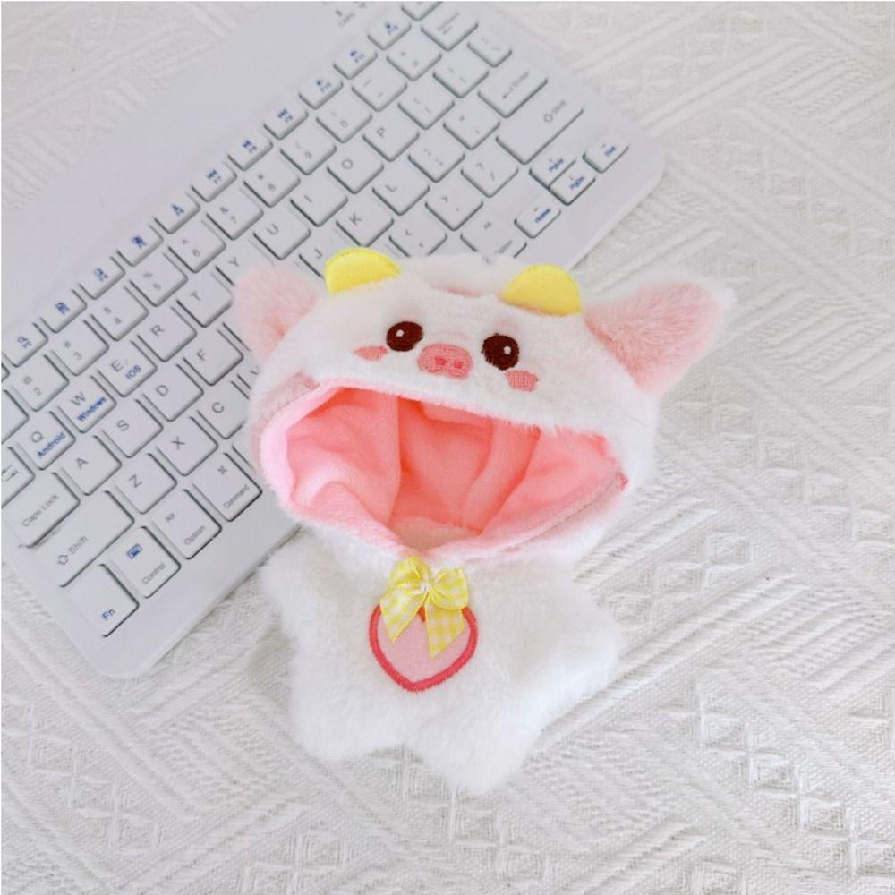 Multicolor Cartoon Animal Jumpsuits 10cm Hairy One-piece Garment Doll Clothes  Stuffed Cotton Doll