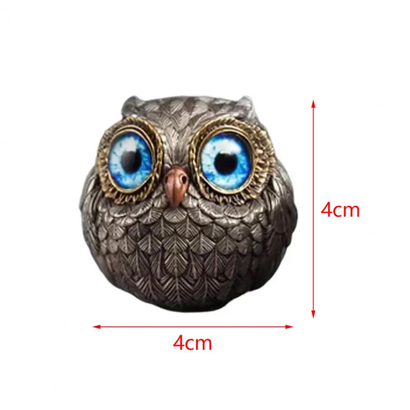 Realistic Owl Animal Figurines With Big Eyes Cartoon Cute Owl Ornaments Mini Intricate Feathers Owl Statue Home Decor