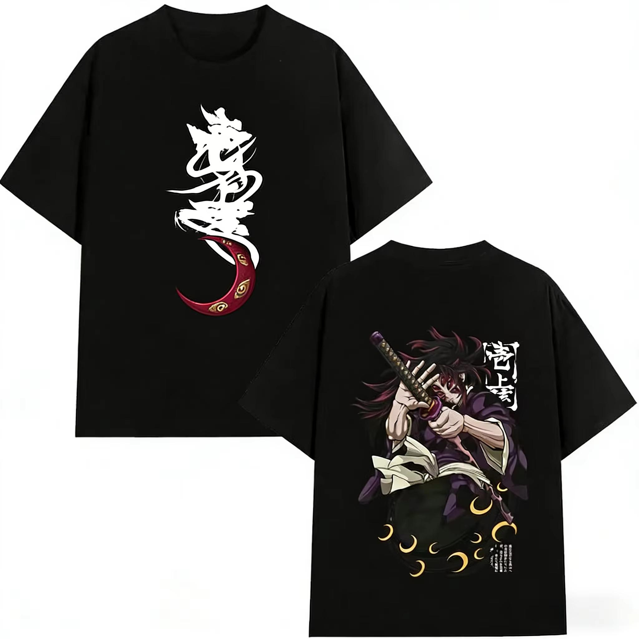 

2026 New Anime Demon Slayer Kokushibo Graphic T Shirt Unisex Women Clothing Cartoon Fashion Cotton Tshirt Unisex Summer Tshirts M