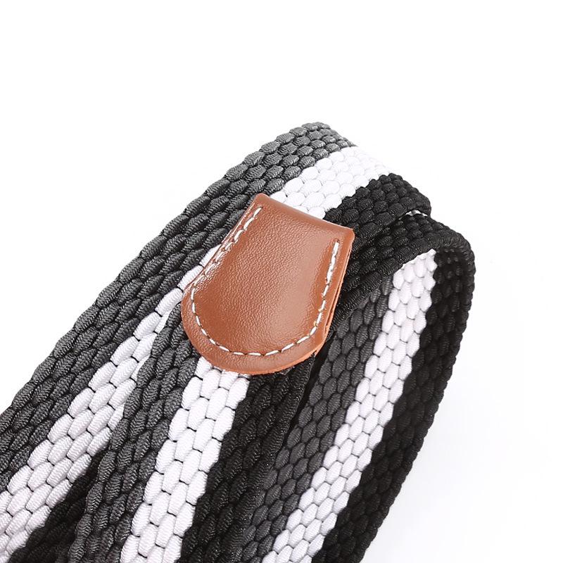 Unisex Casual Stretch Canvas Gürtel mit Leder Dornschließe