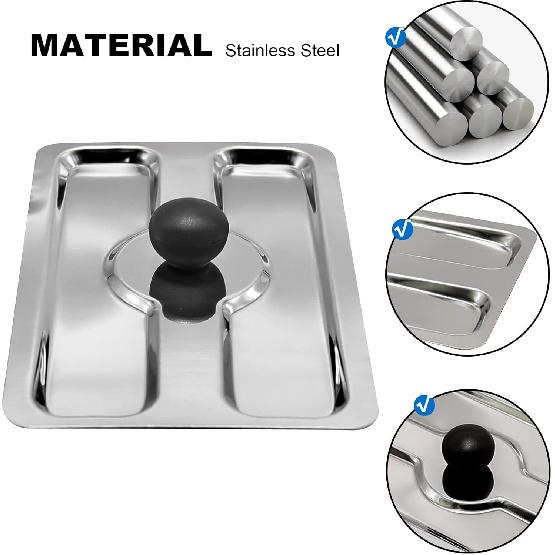 UOIENRT 2 Slice Toaster Dust Cover, Stainless Toaster Appliance Top Cover, Steel Electric Bread Maker Upper Cover for Bread Machine (6 x 4 Inch)