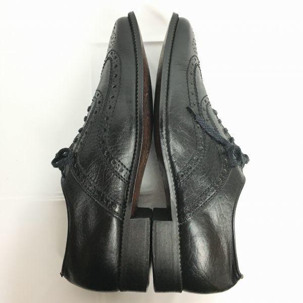 70s-80s Vintage ARISTOKRAT OLD GOLD Full Brogue Wingtip Size 10.5 28.0-28.5 Black