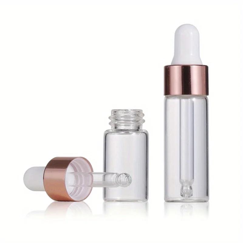 5 pezzi 1ml 2ml 3ml 5ml Flaconcini Contagocce in Vetro Trasparente Mini Piccoli con Contagocce a Occhio in Vetro per Oli Essenziali Campioni Viaggio