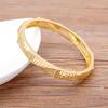 Nidin New Arrival Luxury Stackable Statement Bangle for Women Wedding Cubic Zircon Crystal CZ Dubai Gold Plated Bracelets Gifts