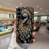 Golden Peacock Pattern Glass Phone Case Suitable for Samsung Galaxy S26 S25 S24 S23 S22 S20 FE/Ultra/Plus Anti Drop Rear Cover