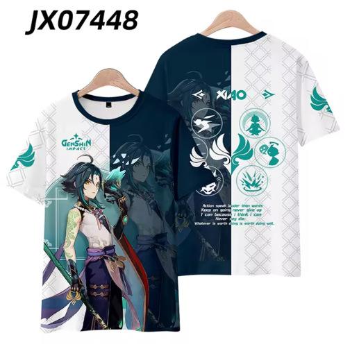 Genshin Impact Kuki Shinobu T-shirt men's and women's cosplay clothes 3D printed top