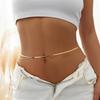 Ingemark Sexy Flat Snake Chain Waist Belly Belt for Women Summer Beach Bikinis Simple Body Chain Festival Zircon Accessories