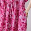 Elegant Women's Summer Dress Plus Size Casual Short Sleeve Vintage Loose Long Dress Summer Clothes