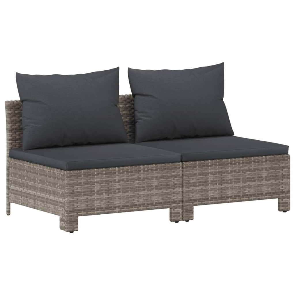 Vidaxl 6-Cz. Garden Lounge Set, Cushions, Grey, Rattan PE
