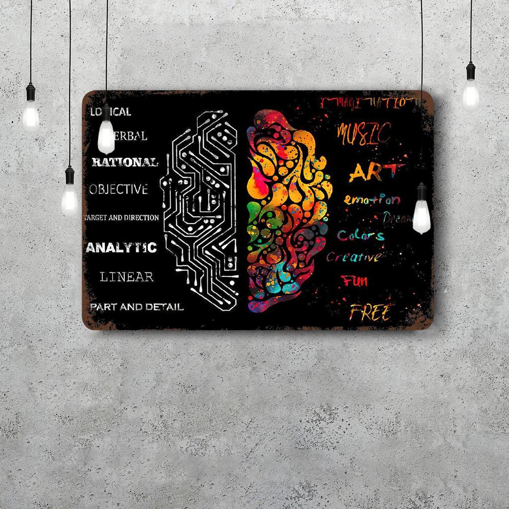 Brain Funny Bar Metal Sign Retro Plaque Vintage Sign Alcohol Drinker Pub Club Man Cave Kitchen Wall Decoration