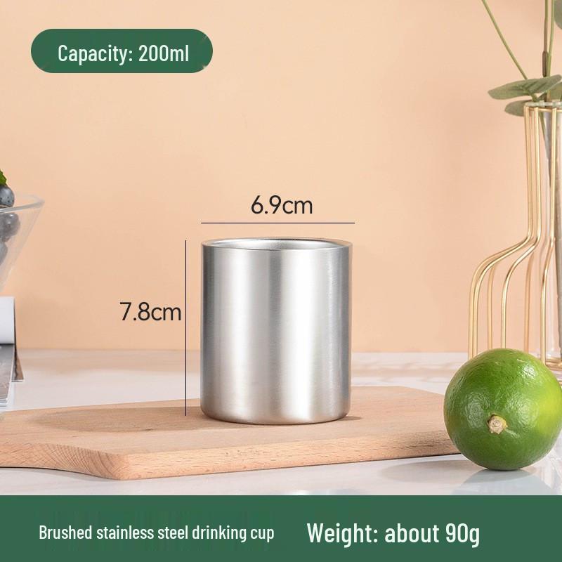 Double-Layer 304 Stainless Steel Handleless Cup for Home, Restaurant, and Hotel Use