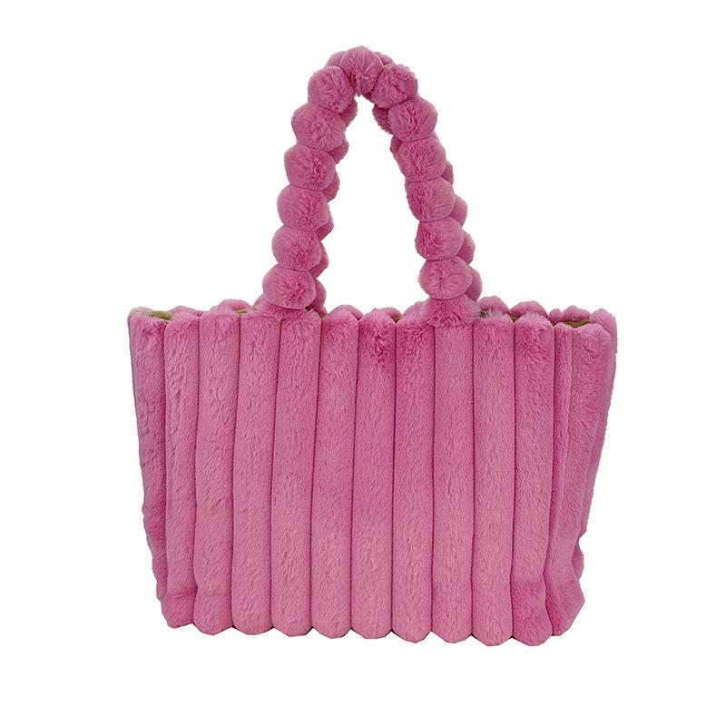 Plush Large Women's Tote Bag - Stylish, Versatile Single Shoulder Handbag for Autumn/Winter.