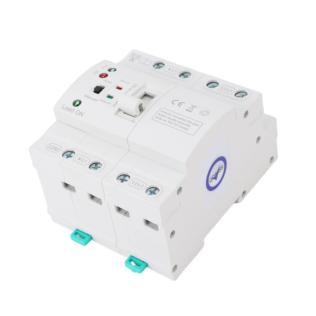   ATS Automatic Manual Transfer   4P 80A Home Generator 3PH Dual Auto Electrical Selector   DIN Rail Mount Super Thin Mains Supply Type