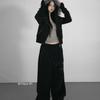 Retro Street Nieten Elastischer Bund Weiter Bein Herren und Damen Locker Schlank Lässige Hosen