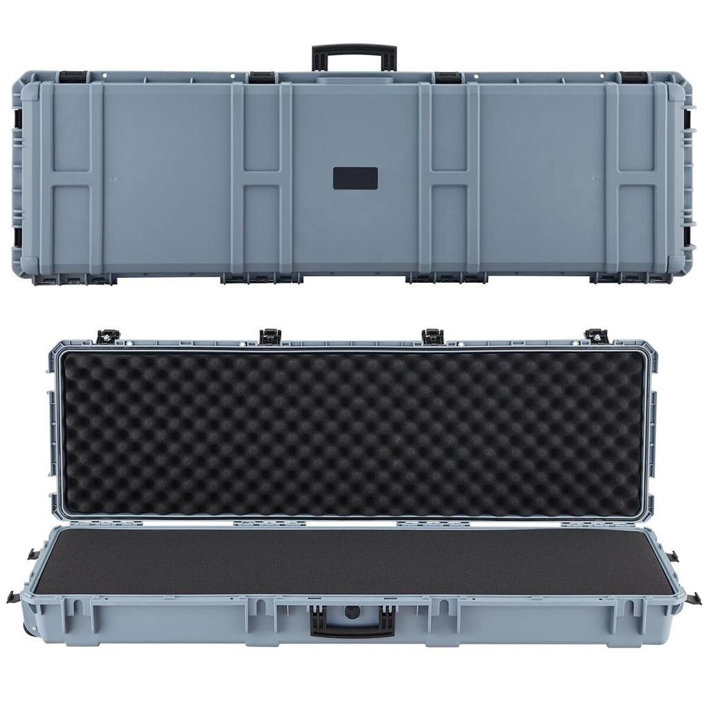 Hard Rifle Case, Lockable Rifle Case with Pre-cut Foams, 1320 mm Gun Storage with Wheels, Heavy Duty IP67 Waterproof & Dustproof Pistol Storage Cases